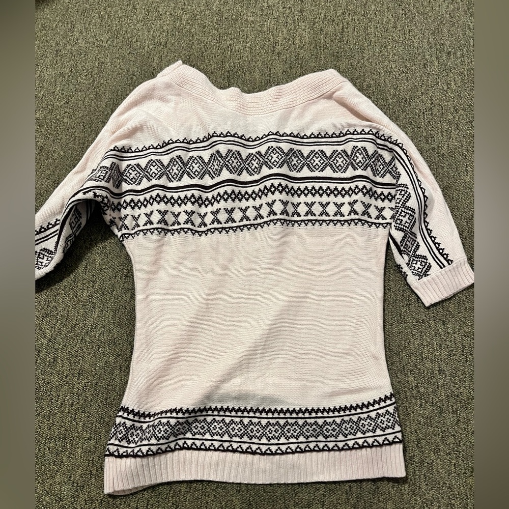 Pink and black oversized and off the shoulder sweater